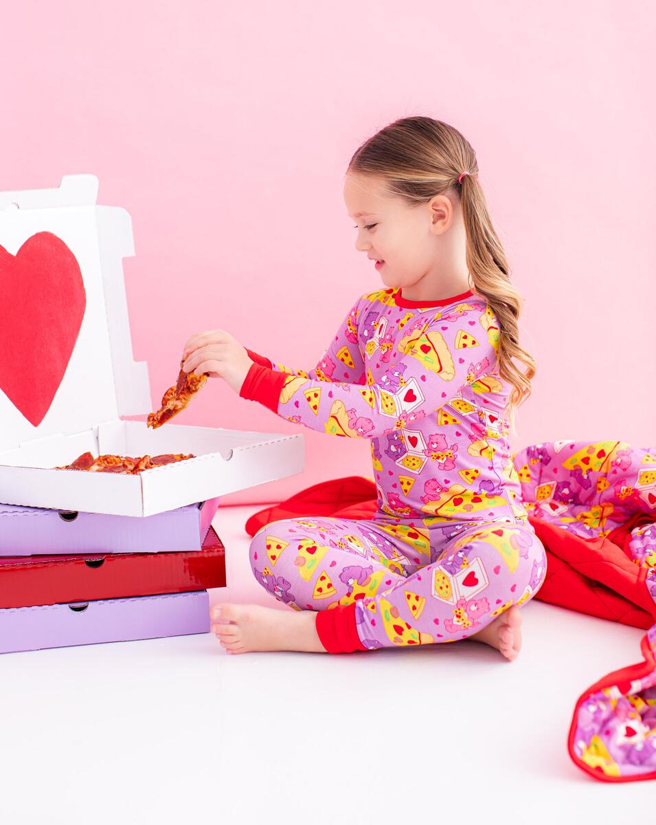 Birdie Bean Care Bears Pizza Valentine Two-Piece Pajamas