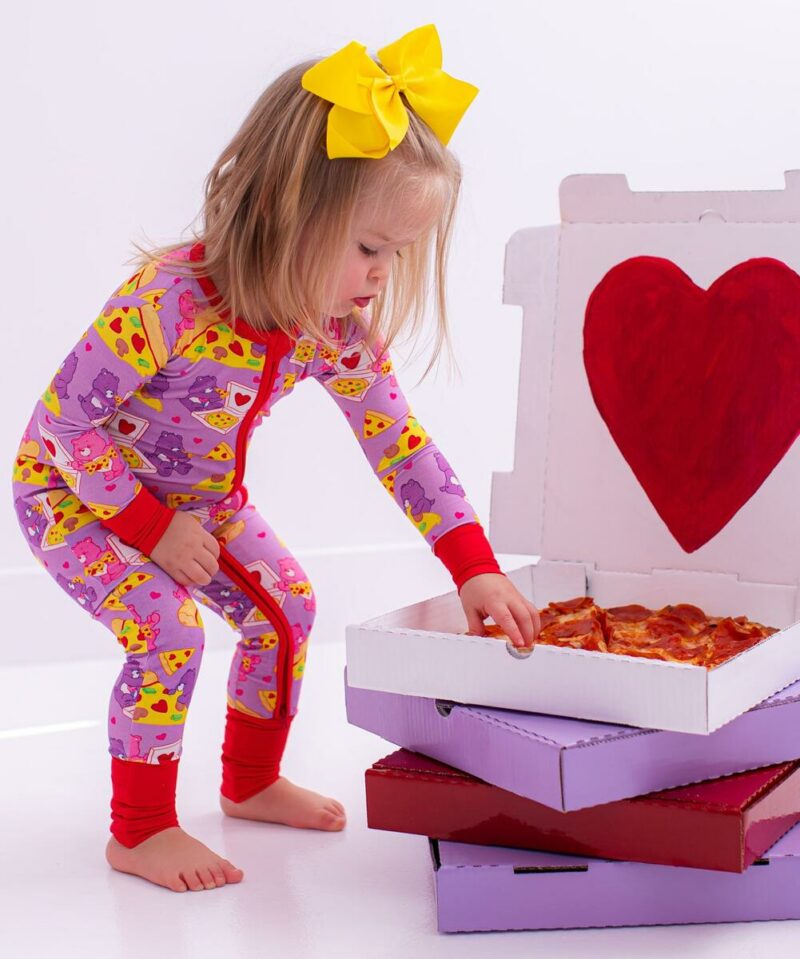 Care Bears Pizza Valentine Convertible Romper from Birdie Bean