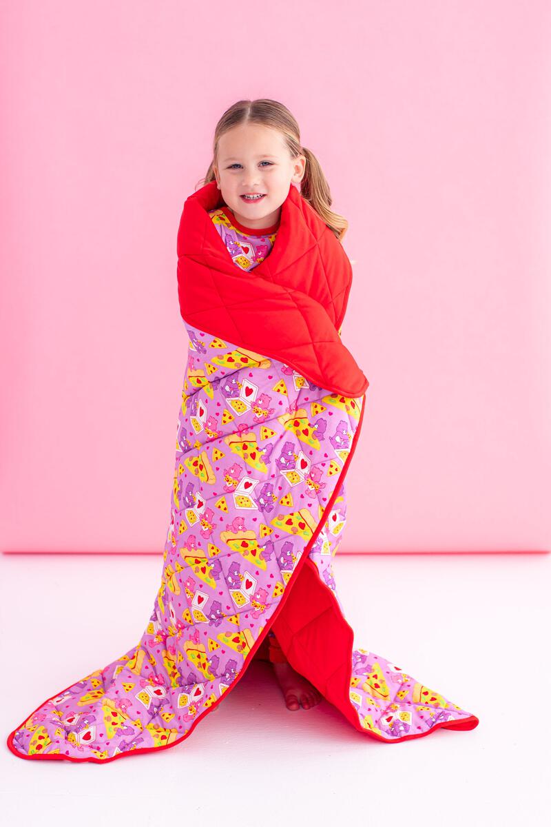 Care Bears Pizza Valentine Toddler Birdie Quilt from Birdie Bean