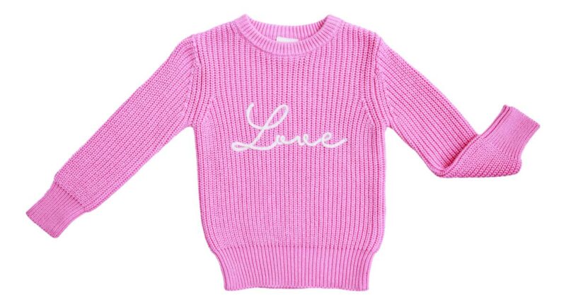 Pink Love Chunky Knit Sweater available at Blossom