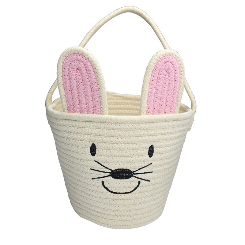 Emerson and Friends Rope Easter Basket in Cream Bunny