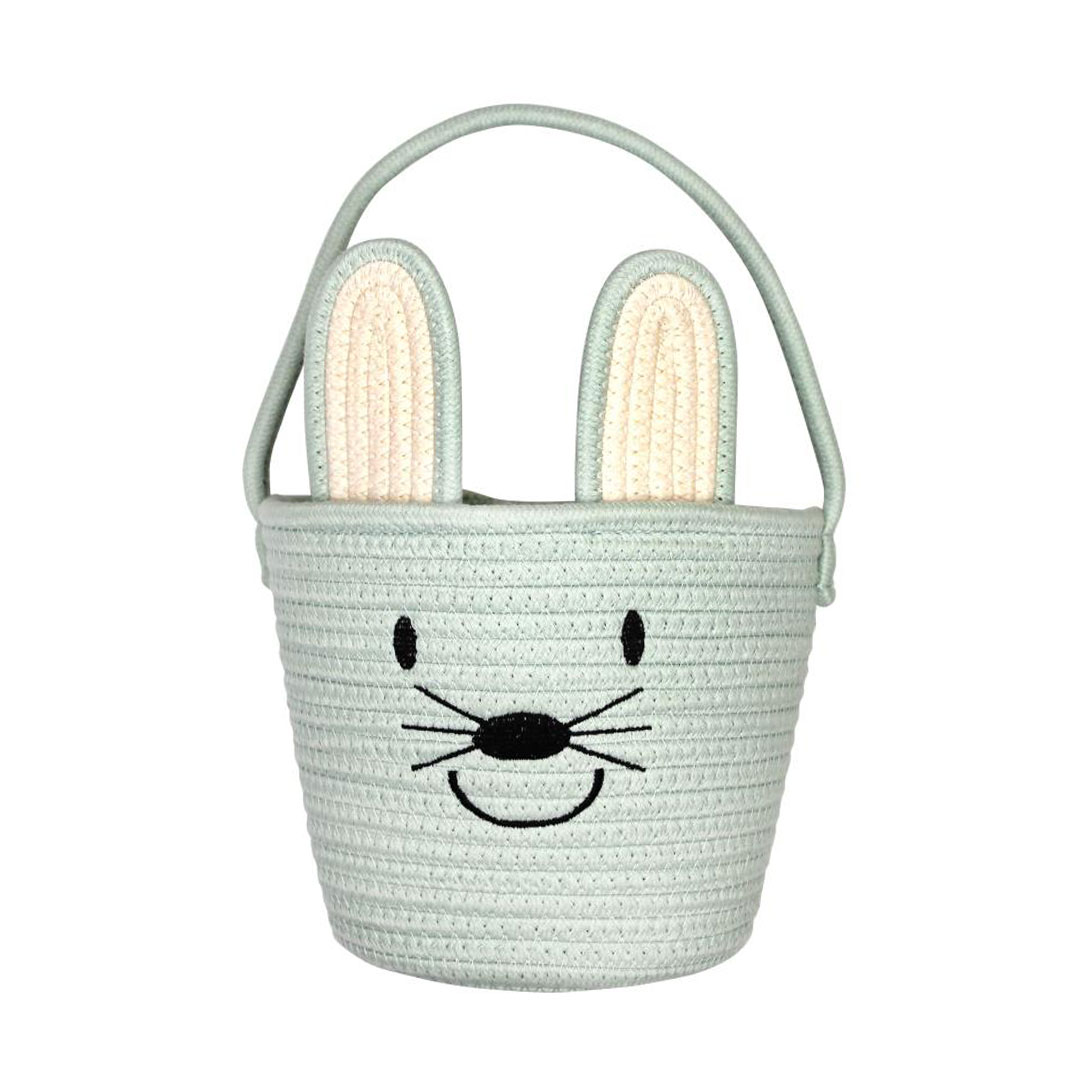 Emerson and Friends Rope Easter Basket in Mint Bunny