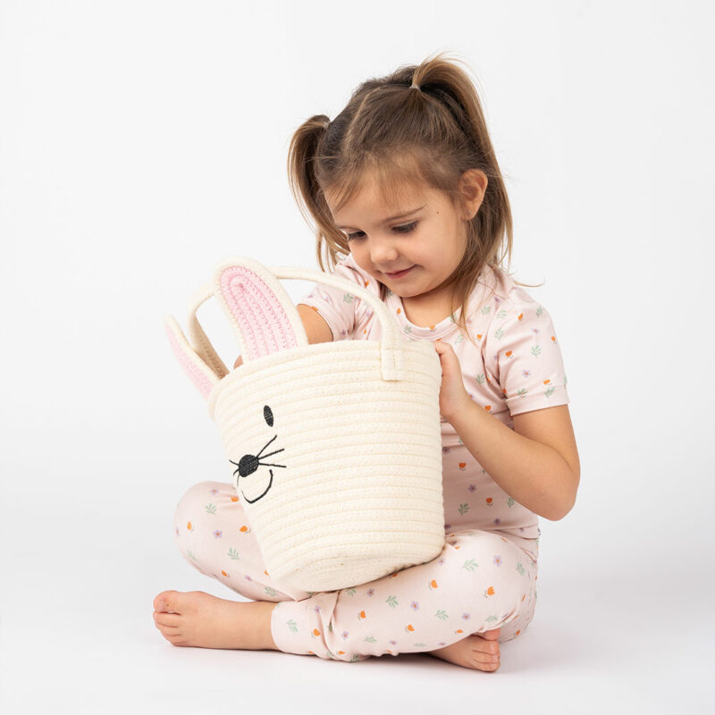 Rope Easter Basket in Cream Bunny from Emerson and Friends