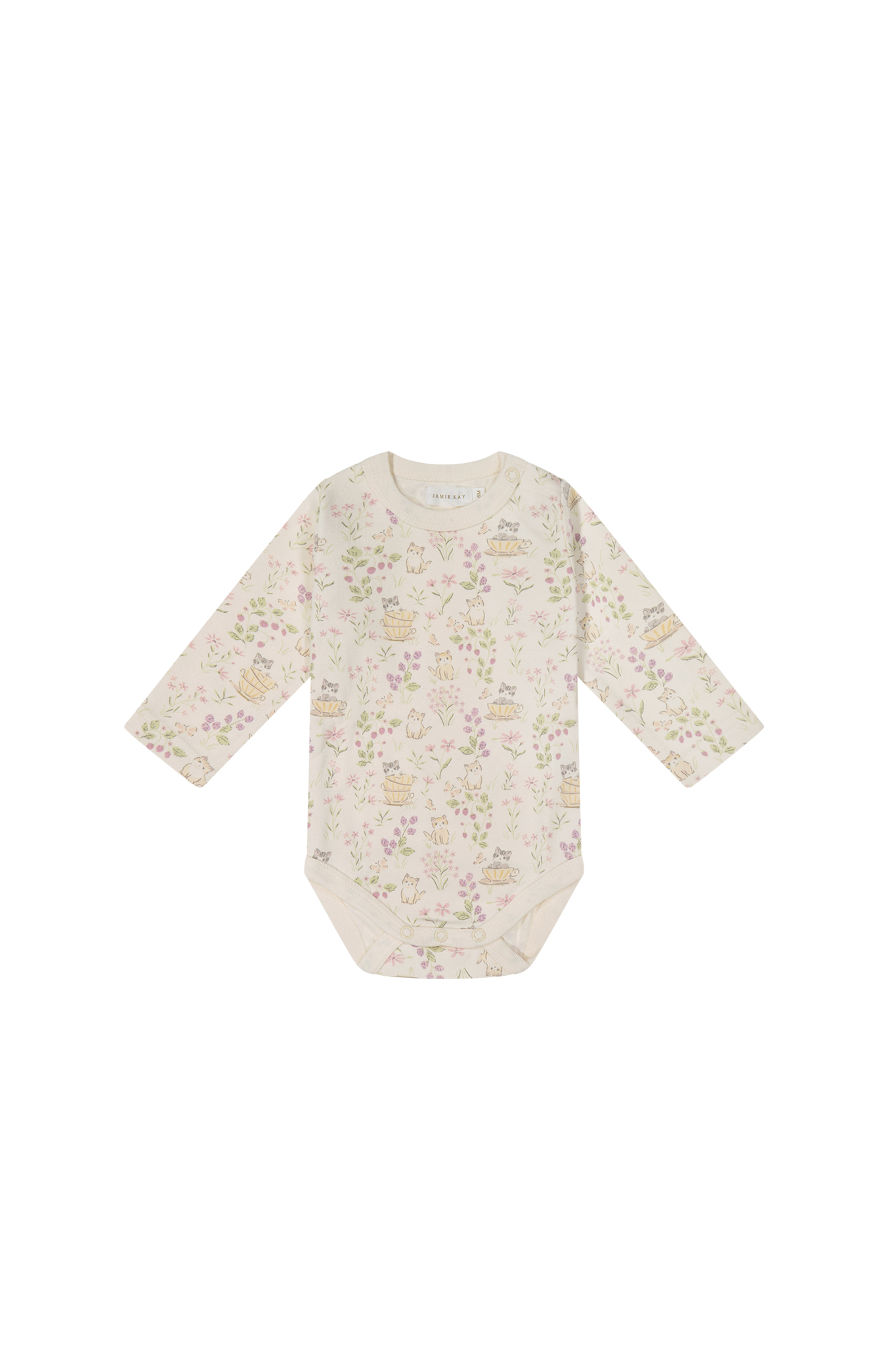 Jamie Kay Organic Cotton Long Sleeve Bodysuit in Moons Garden