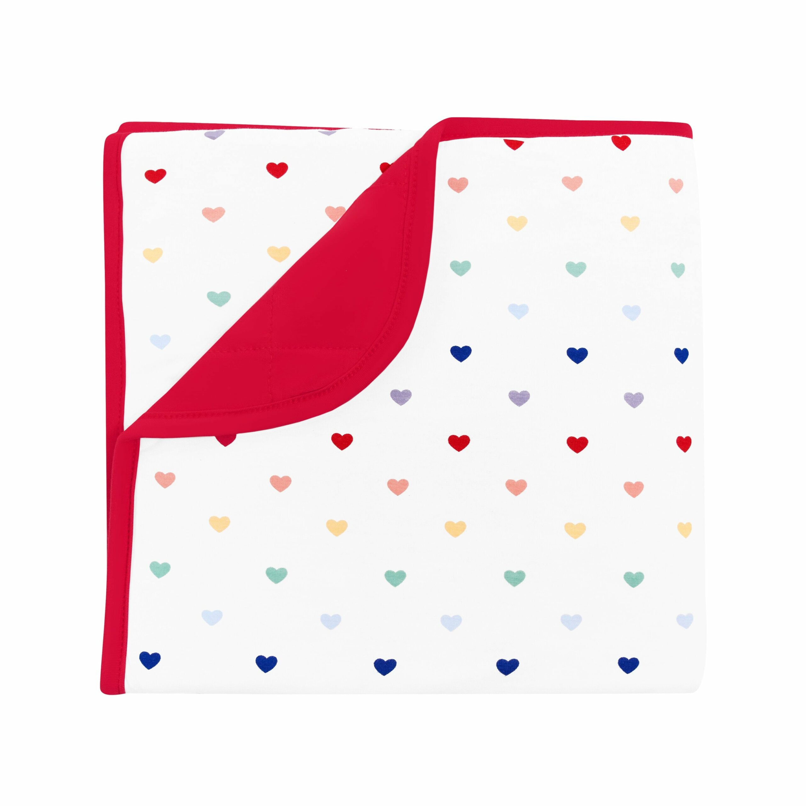 Kyte BABY Baby Blanket in Cloud Rainbow Heart Blossom