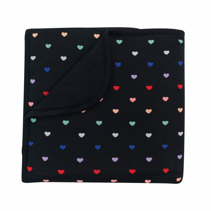 Kyte BABY Baby Blanket in Midnight Rainbow Heart