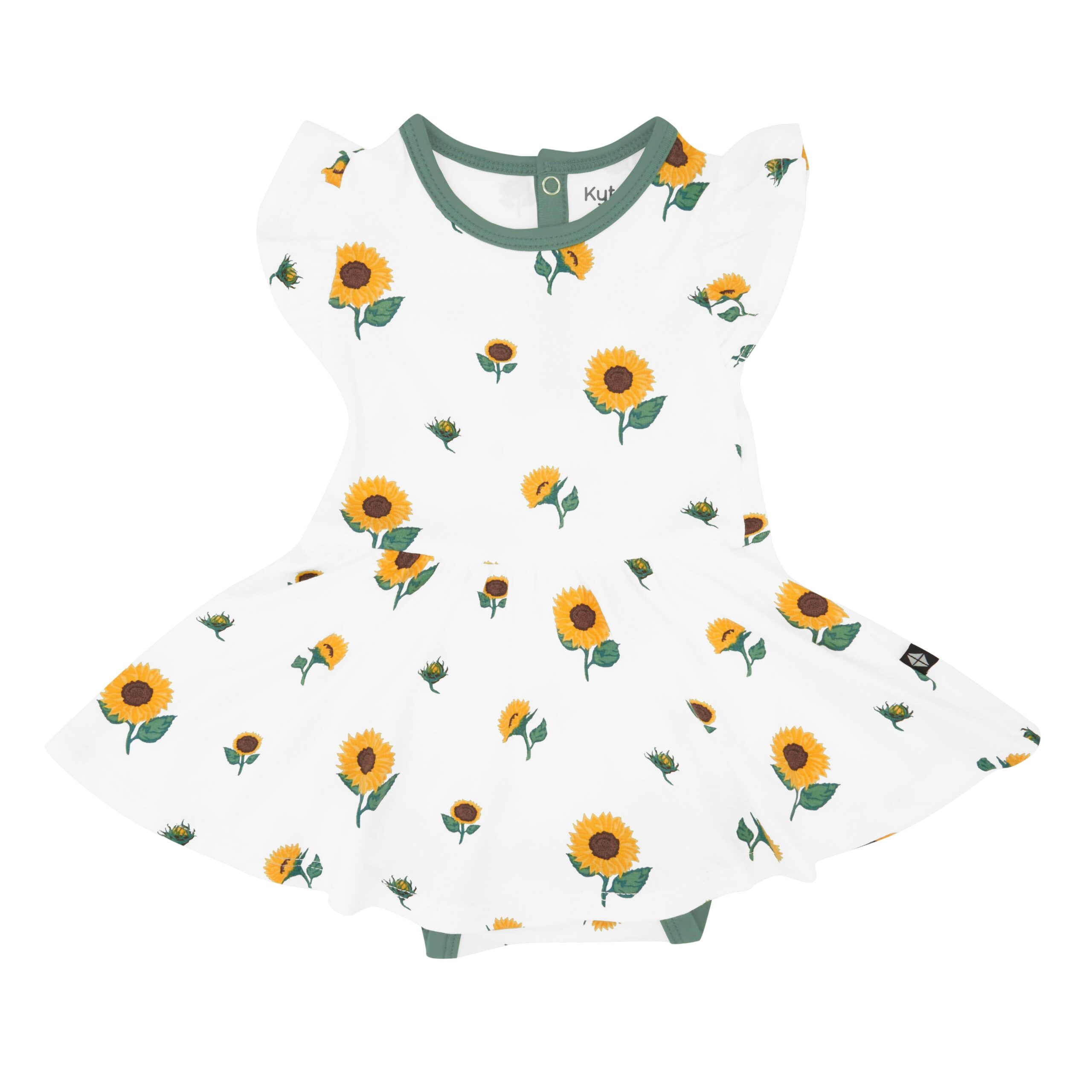 Kyte BABY Twirl Bodysuit Dress in Sunflower Blossom