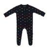 Kyte BABY Zippered Footie in Midnight Rainbow Heart