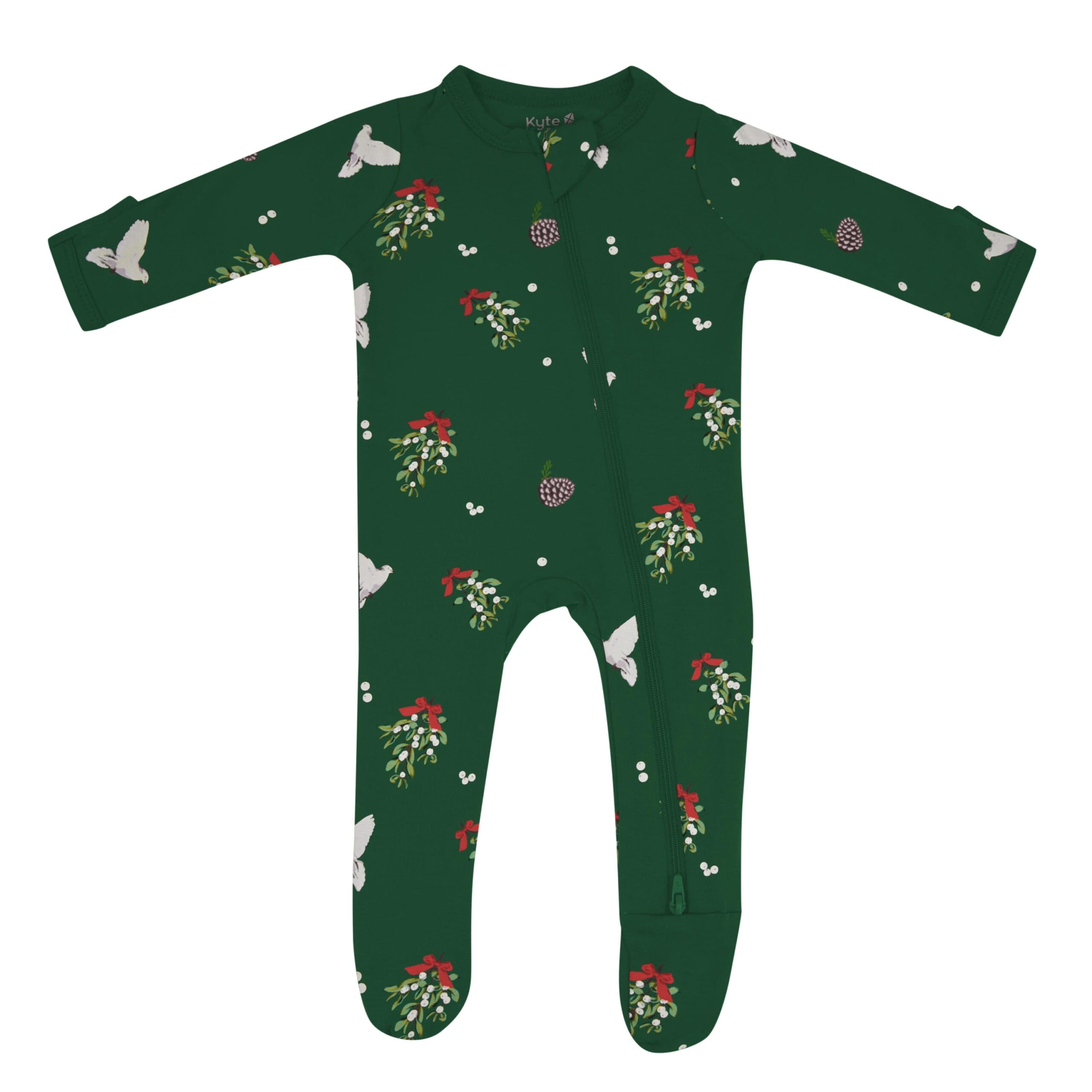 Kyte BABY Zippered Footie in Mistletoe 