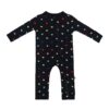 Kyte BABY Zippered Romper in Midnight Rainbow Heart