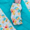 Puddles Bamboo Viscose Swaddle Blanket made by Birdie Bean