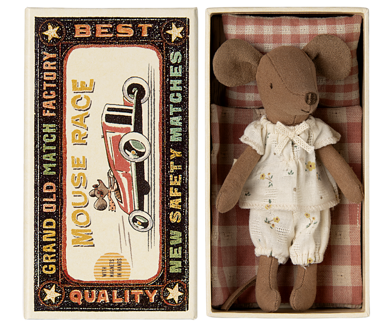 Maileg Big Sister Pajama Mouse in Matchbox