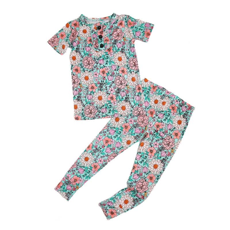 Calla Bamboo Viscose Ruffle Two Piece Pajama Set