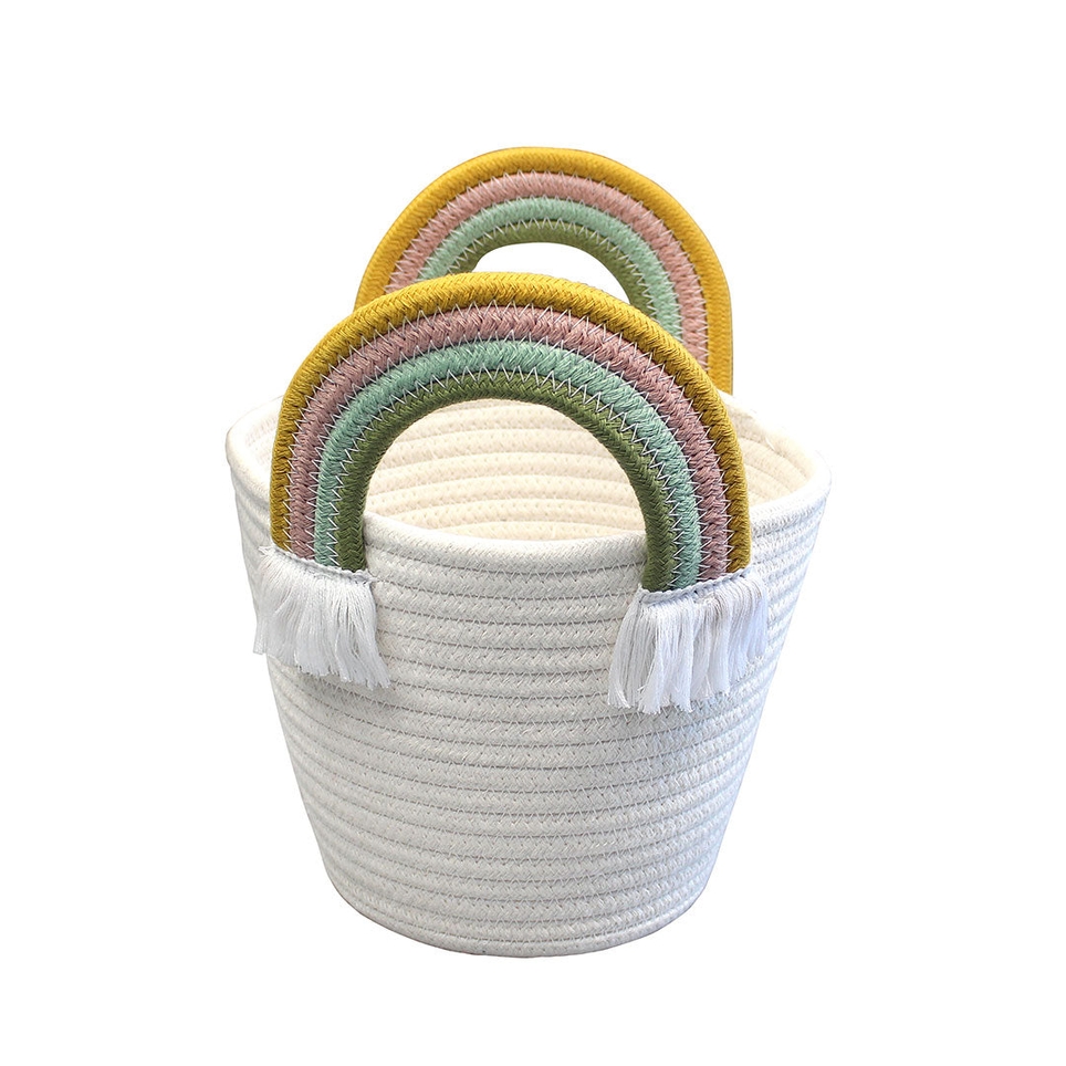 Emerson and Friends Rainbow Handled Rope Basket