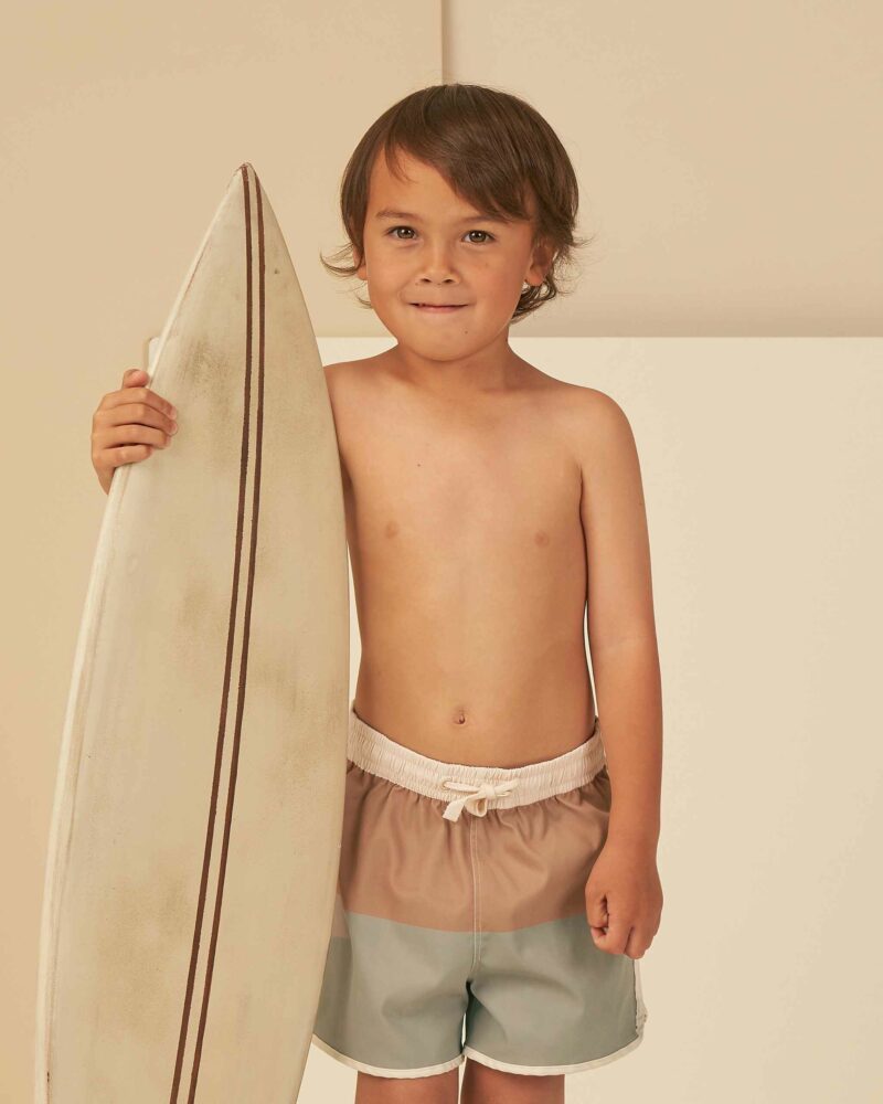 Swim Trunk in Color Block from Rylee + Cru