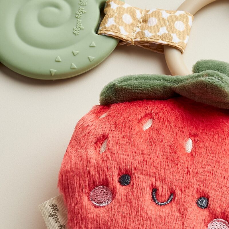 Itzy Pal Strawberry Plush + Teether made by Itzy Ritzy