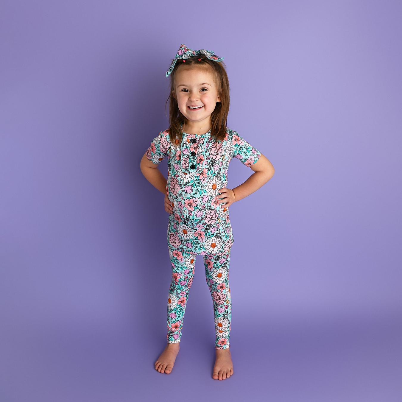 Gigi and Max Calla Bamboo Viscose Ruffle Two Piece Pajama Set