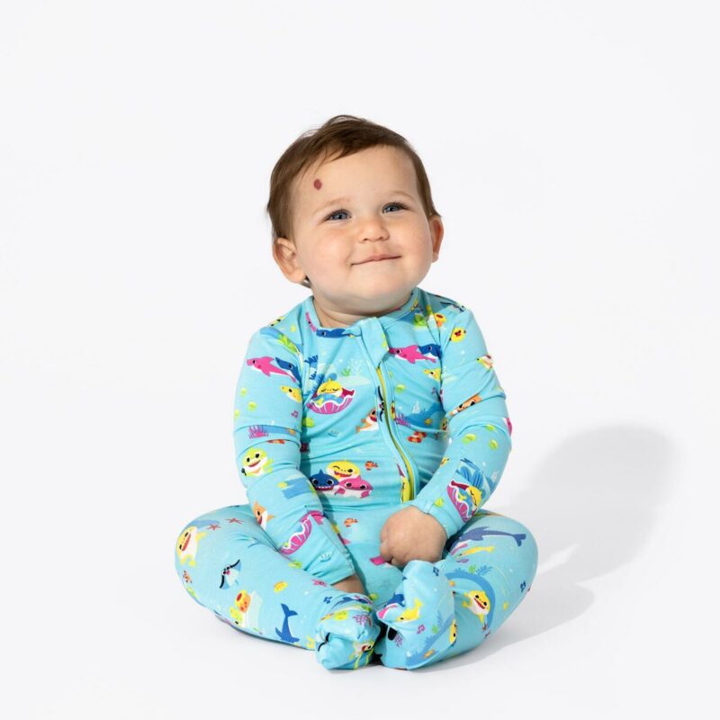 Bellabu Bear Baby Shark Bamboo Convertible Footie