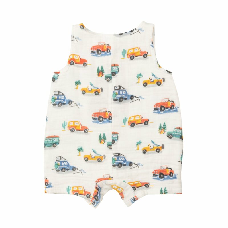 Off Road Adventure Muslin Shortie Romper from Angel Dear