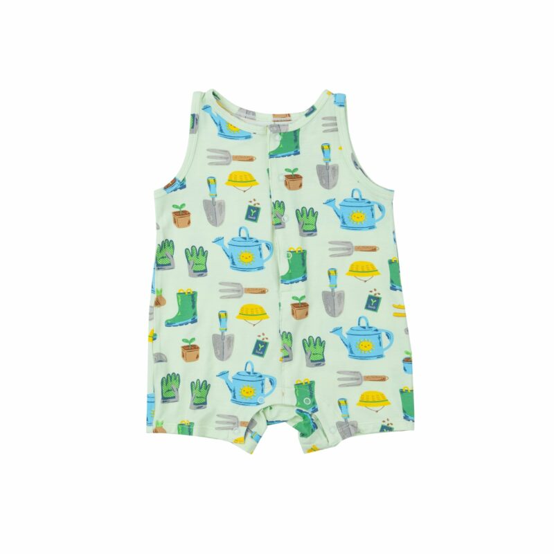 Angel Dear Garden Tools Bamboo Viscose Shortie Romper