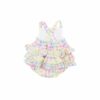 Gingham Daisy Ruffle Muslin Sunsuit from Angel Dear