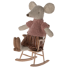 Rocking Chair for Mouse in Dark powder from Maileg