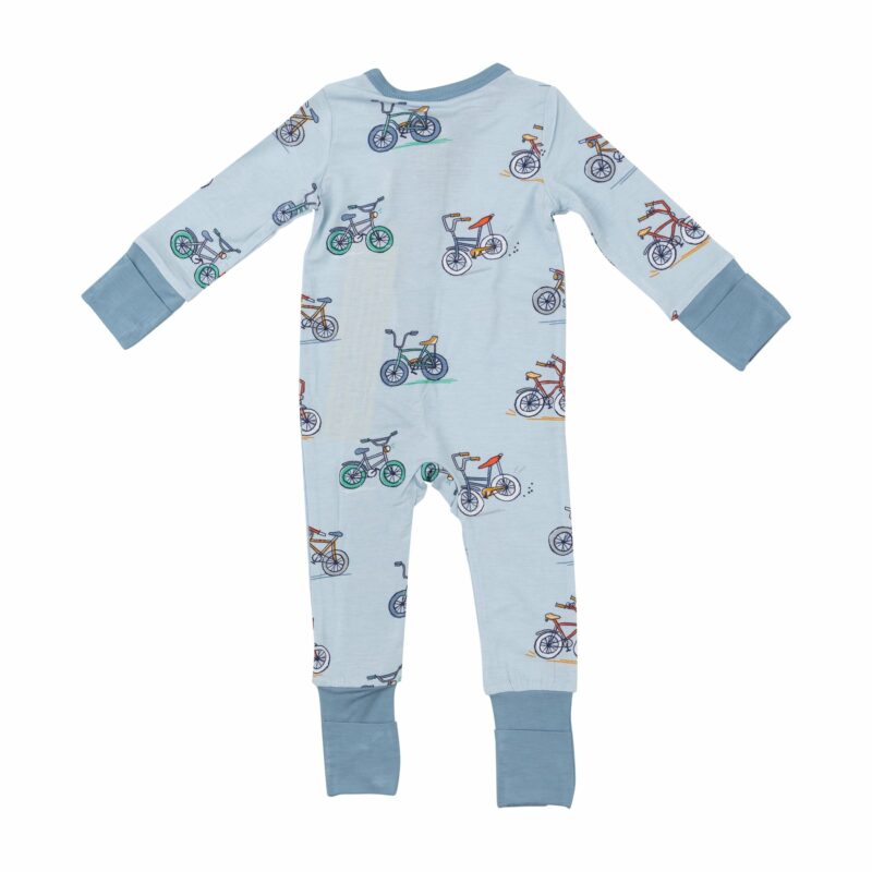 Bikes in Blue Bamboo Viscose Romper from Angel Dear