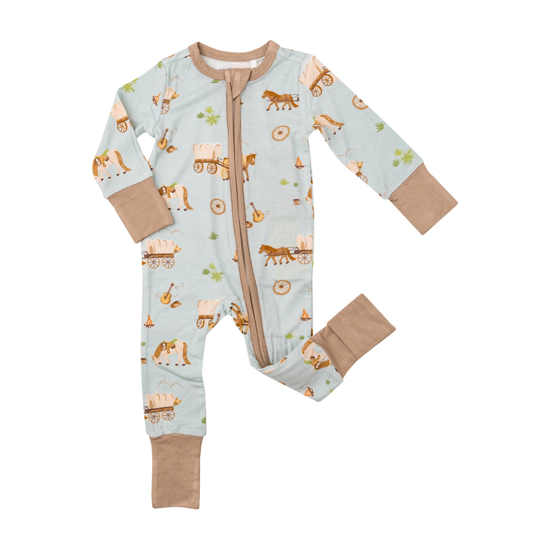 Angel Dear Covered Wagon Bamboo Viscose Romper