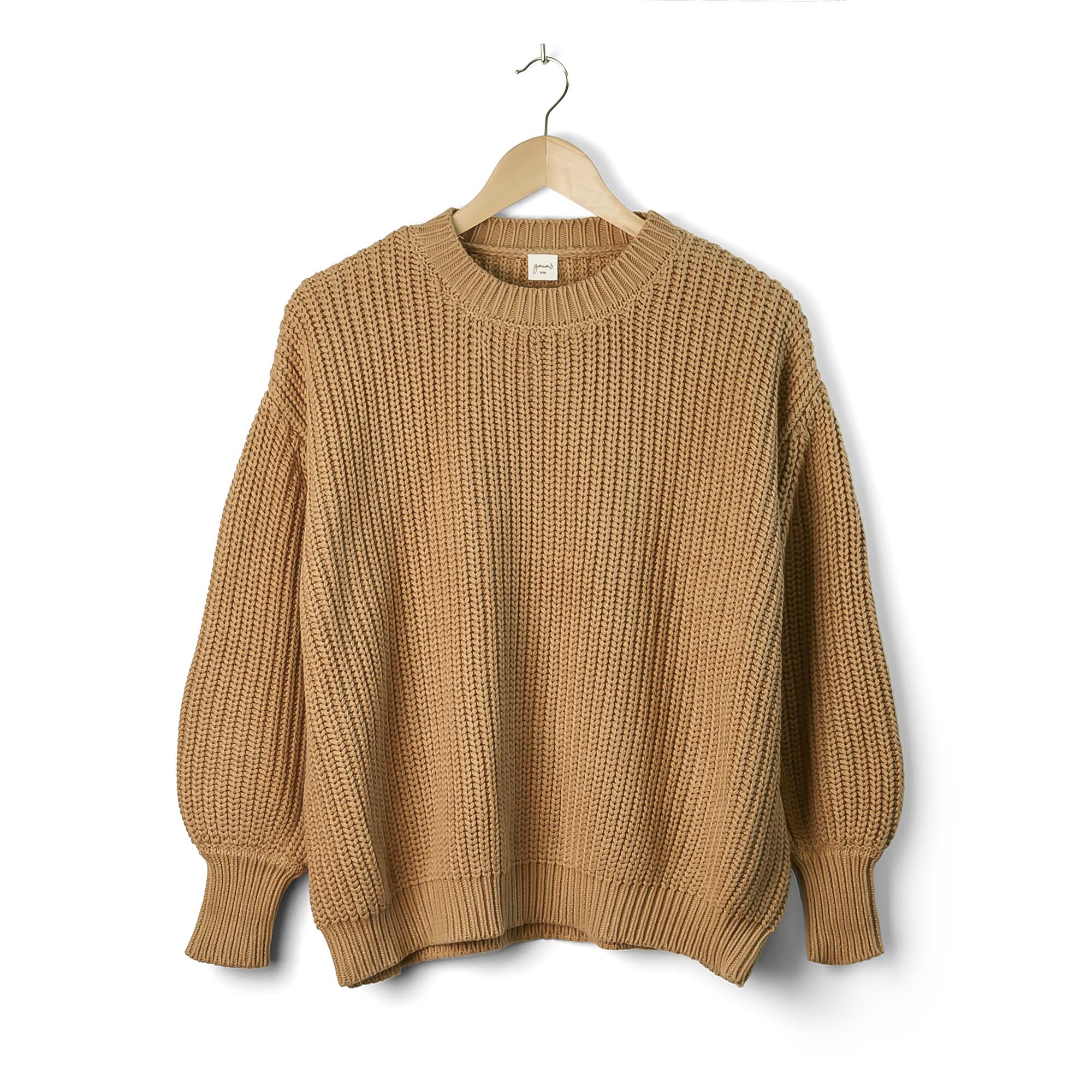 goumi Womens Organic Cotton Chunky Knit Sweater Acorn