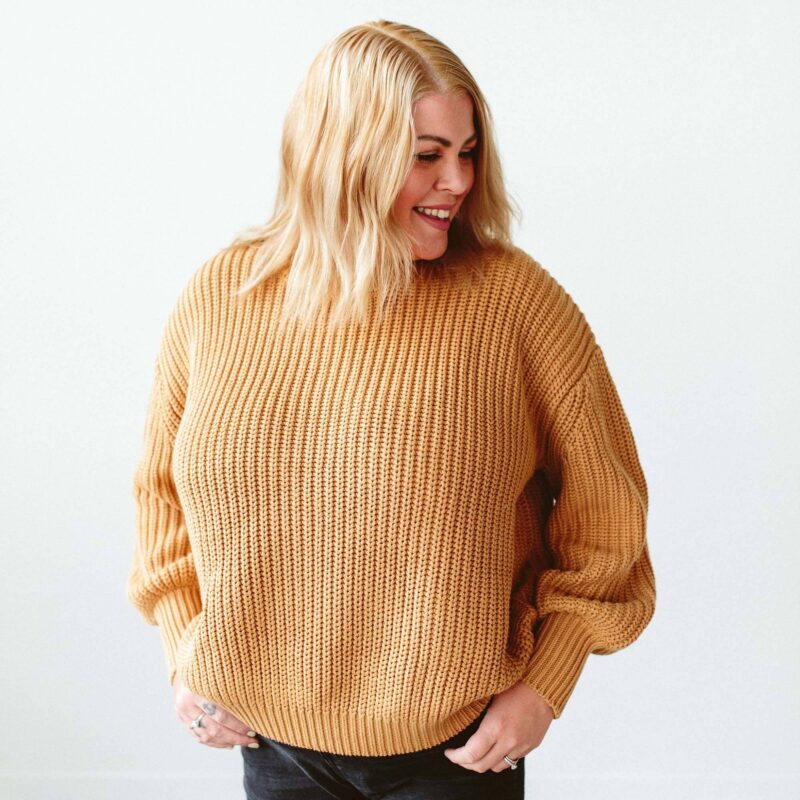 Womens Organic Cotton Chunky Knit Sweater Acorn from goumi