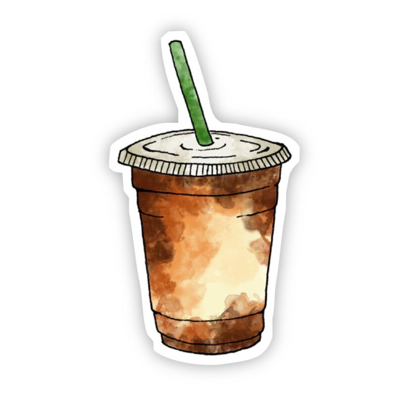 Big Moods Iced Coffee Watercolor Sticker