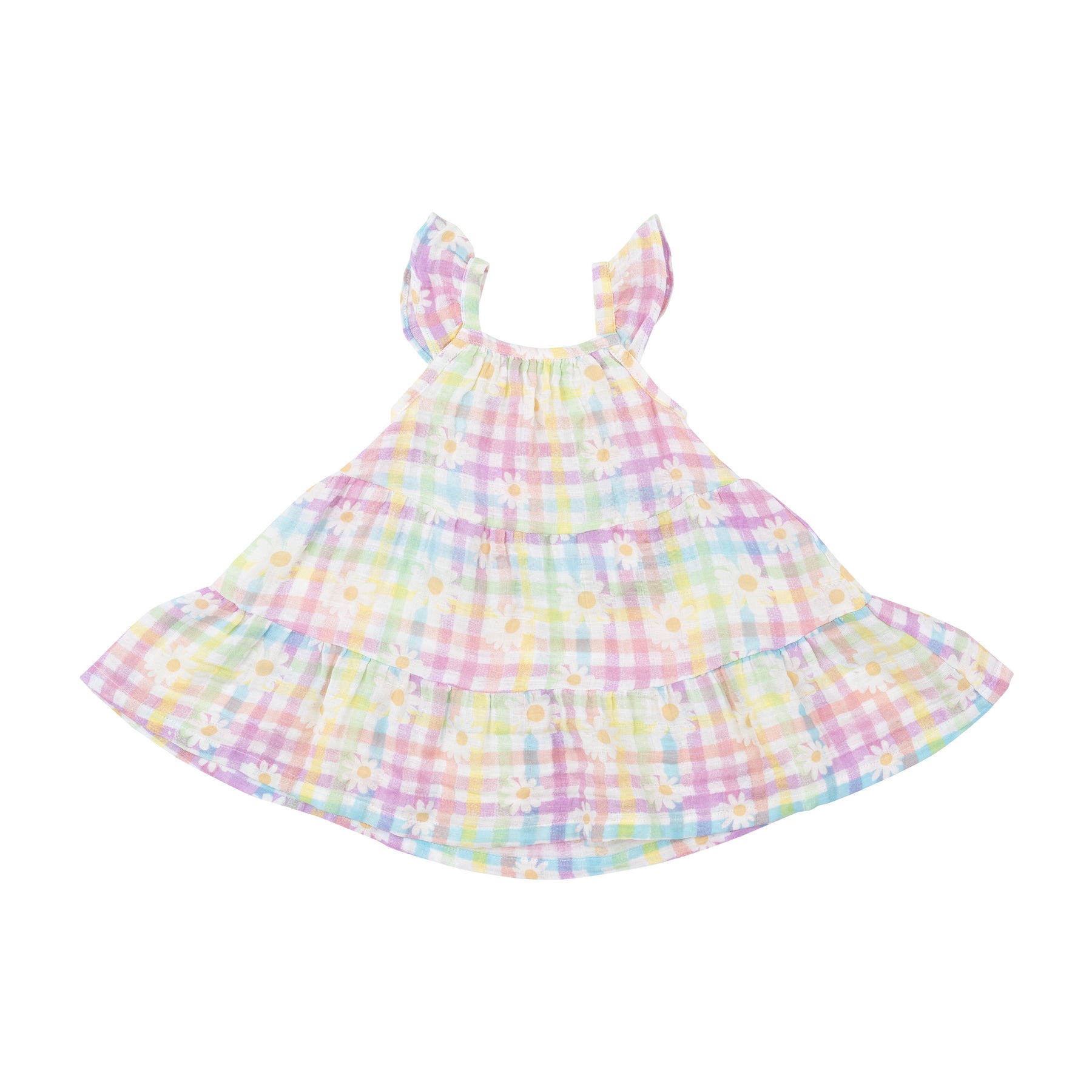 Angel Dear Gingham Daisy Muslin Twirly Dress