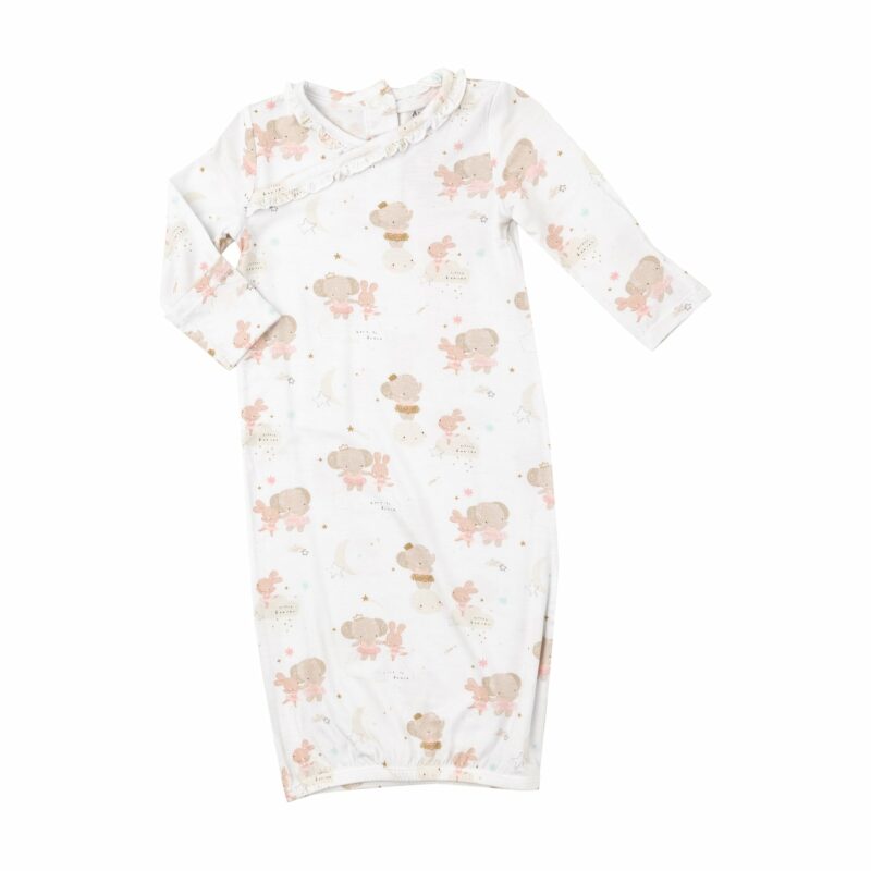 Angel Dear Elephant And Baby Ballerinas Bamboo Viscose Kimono Gown