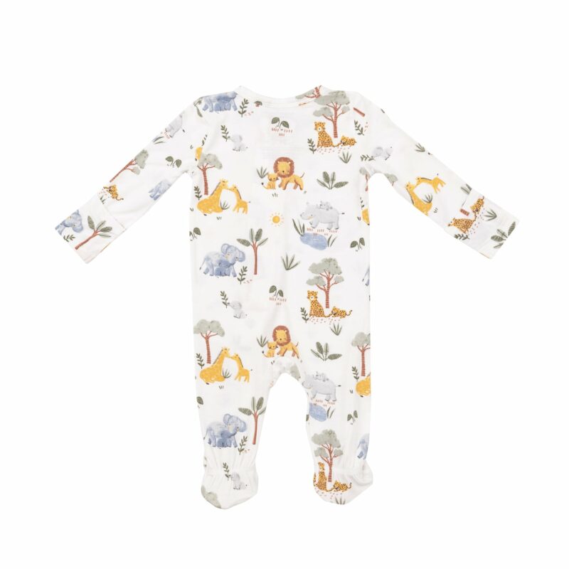 Painted Safari Animals Bamboo Viscose Footie from Angel Dear