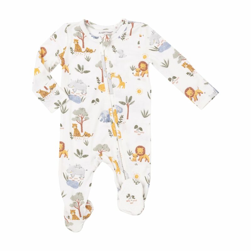 Angel Dear Painted Safari Animals Bamboo Viscose Footie