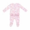 Bunny Meadow Bamboo Viscose Ruffle Back Footie