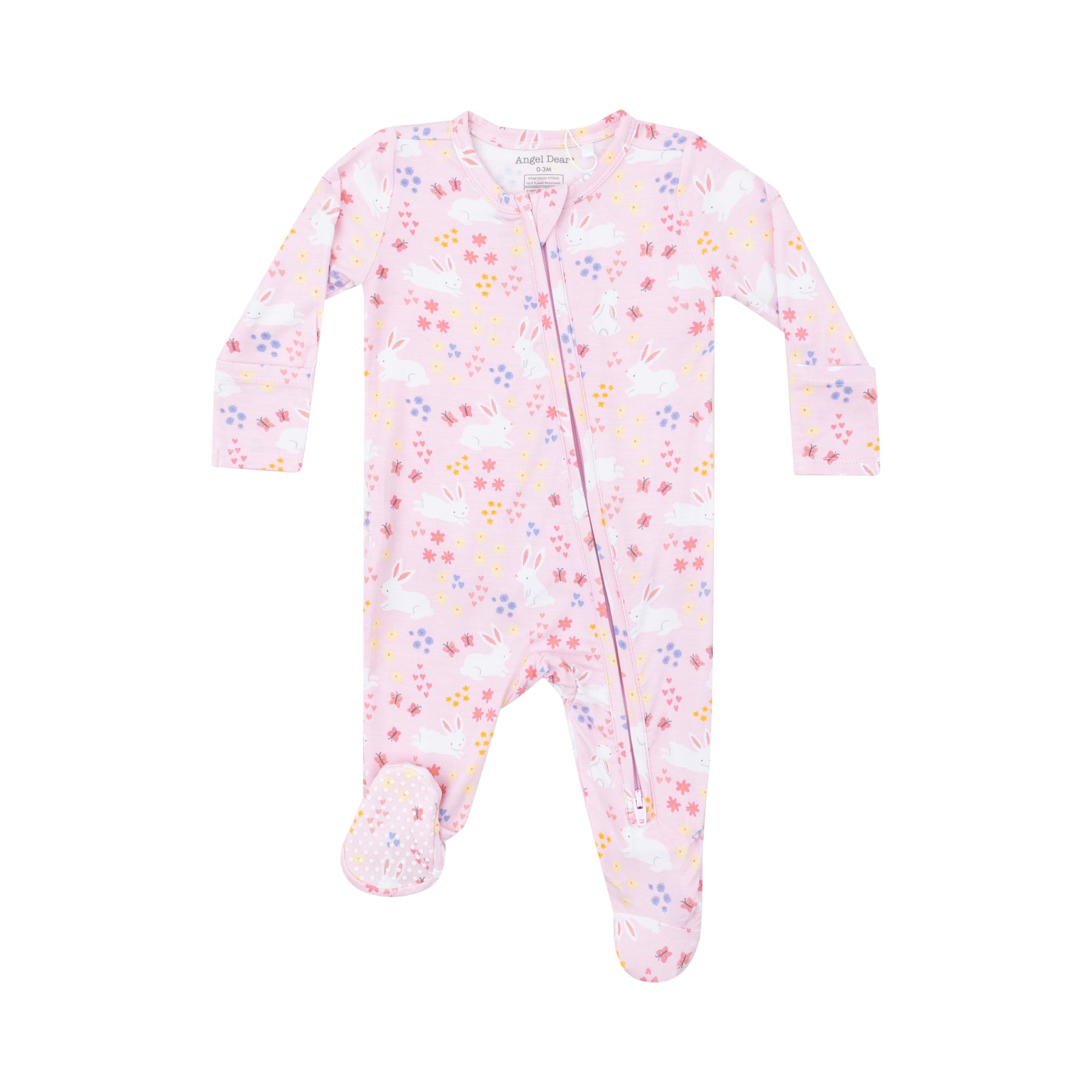 Angel Dear Bunny Meadow Bamboo Viscose Ruffle Back Footie