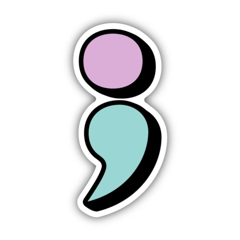 Big Moods Mental Health Semicolon Sticker