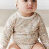 Organic Cotton Long Sleeve Bodysuit in April Eggnog  from Jamie Kay