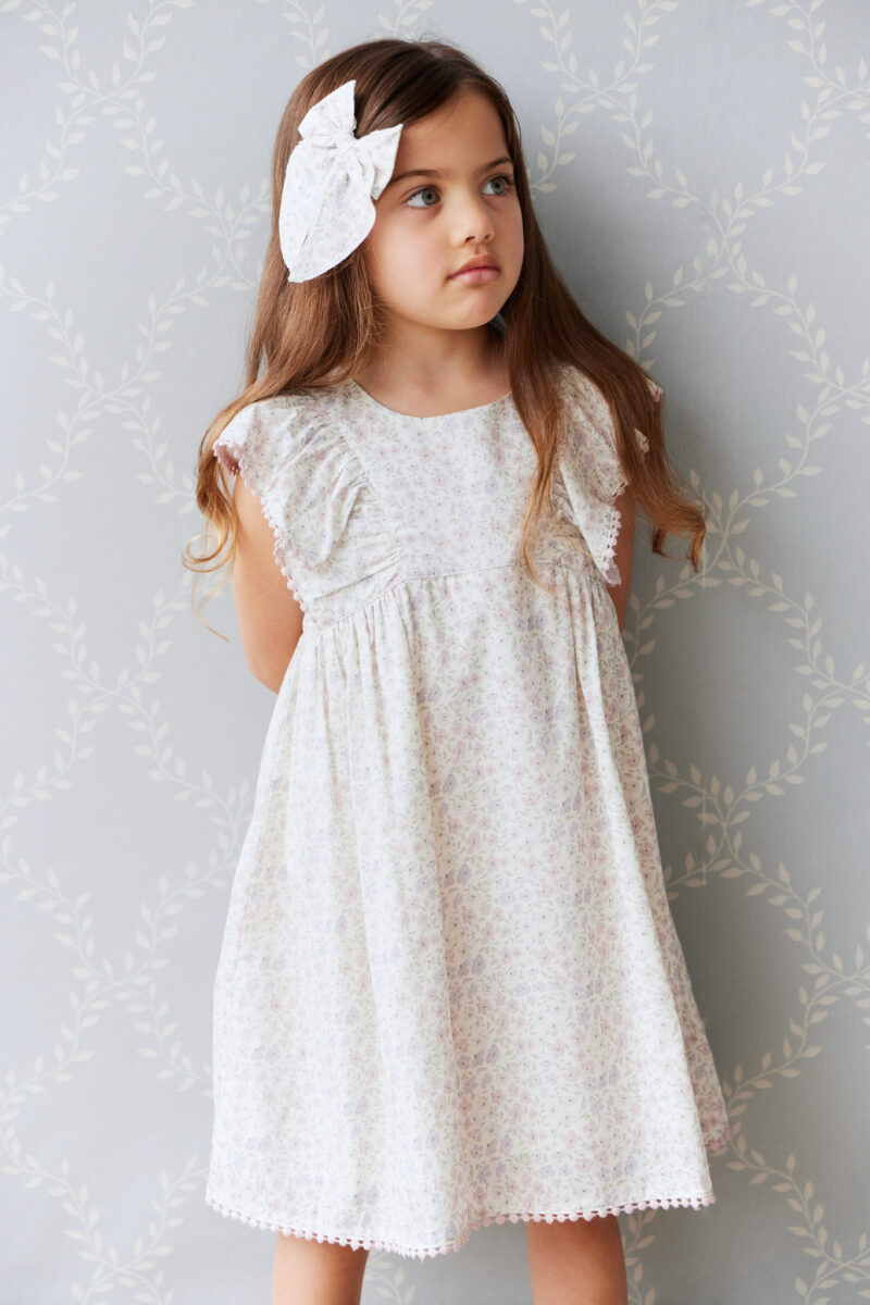Organic Cotton Gabrielle Dress in Fifi Lilac  from Jamie Kay