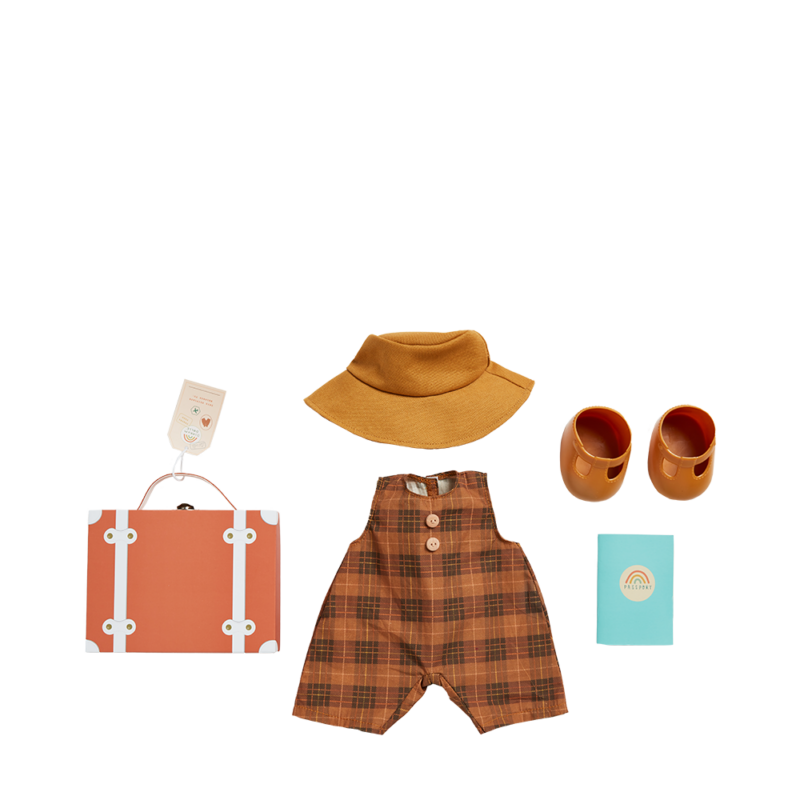 Olli Ella Dinkum Doll Travel Togs in Apricot