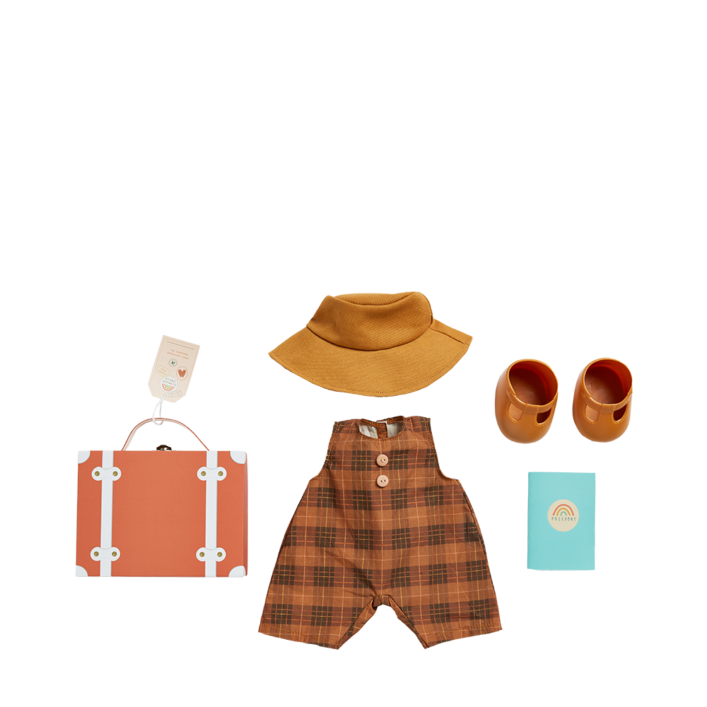 Olli Ella Dinkum Doll Travel Togs in Apricot