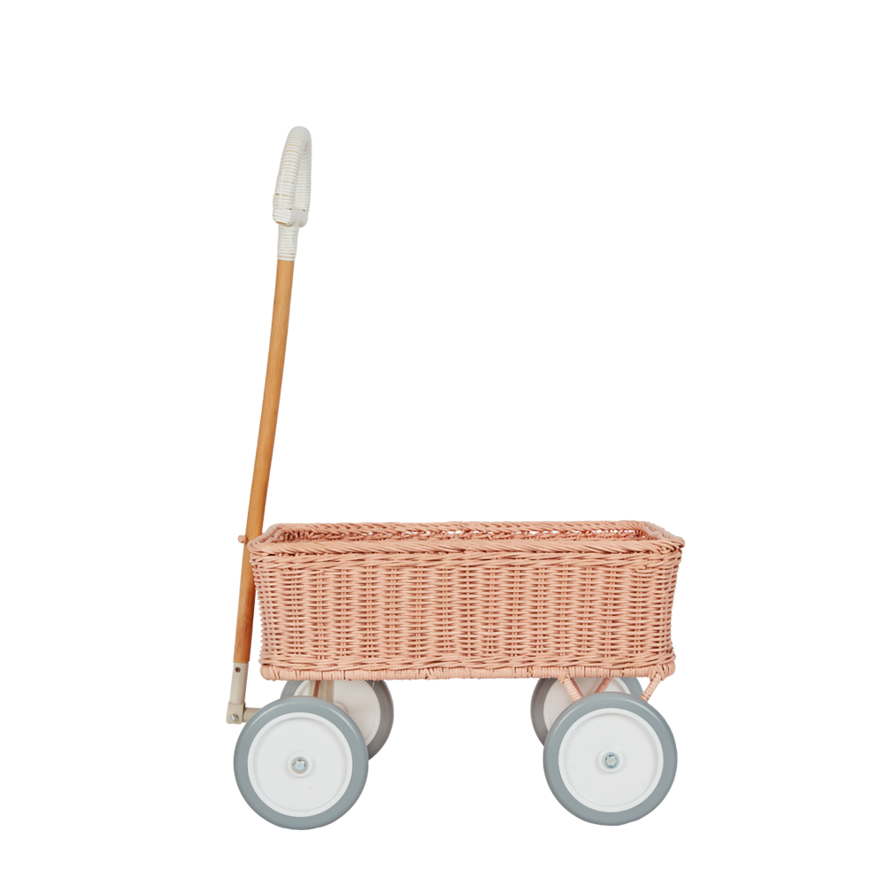 Olli Ella Rattan Wonder Wagon in Rose