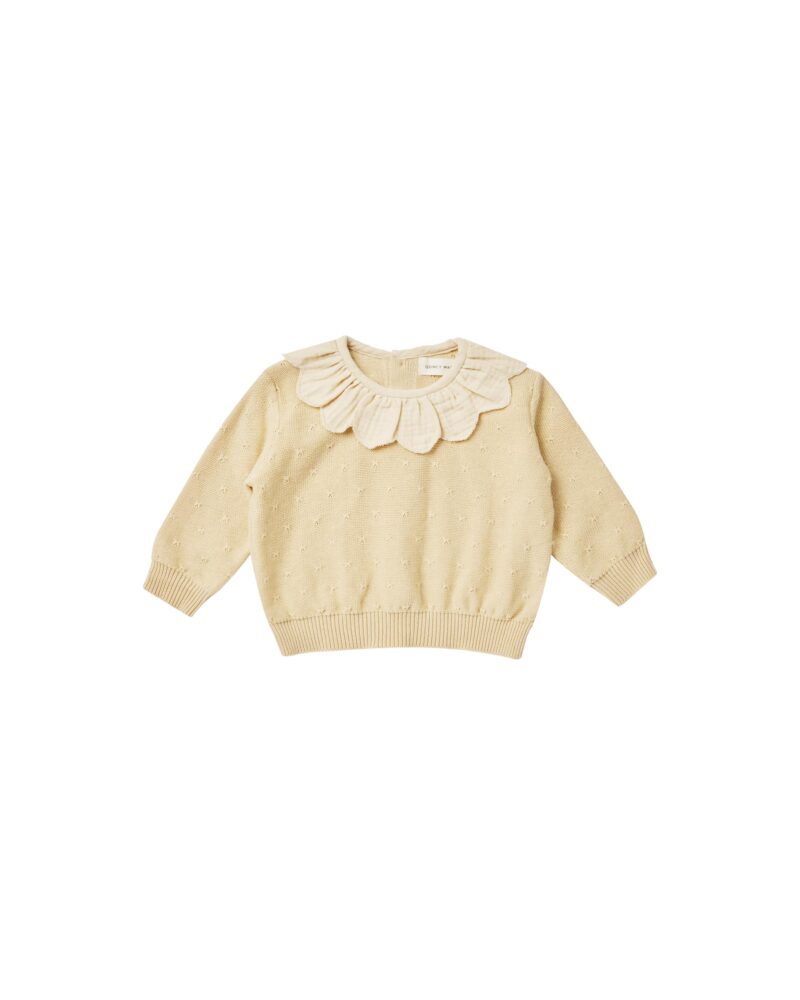 Quincy Mae Petal Knit Sweater in Lemon