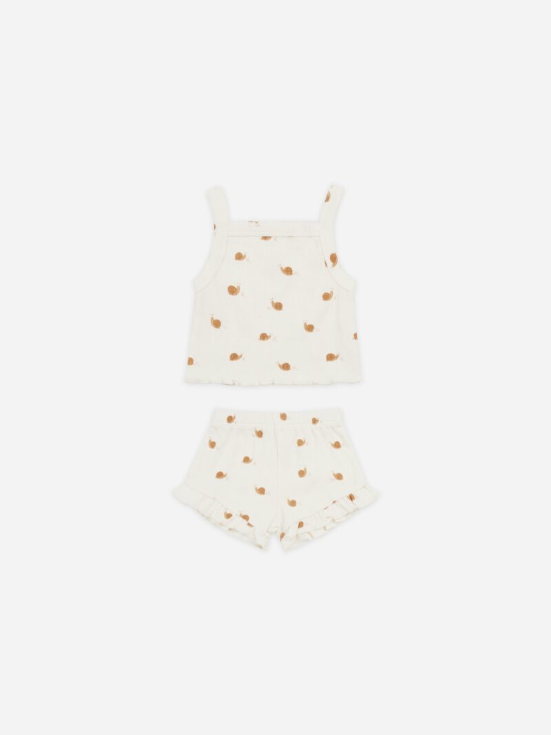 Evie Tank + Shortie Set in Snails from Quincy Mae