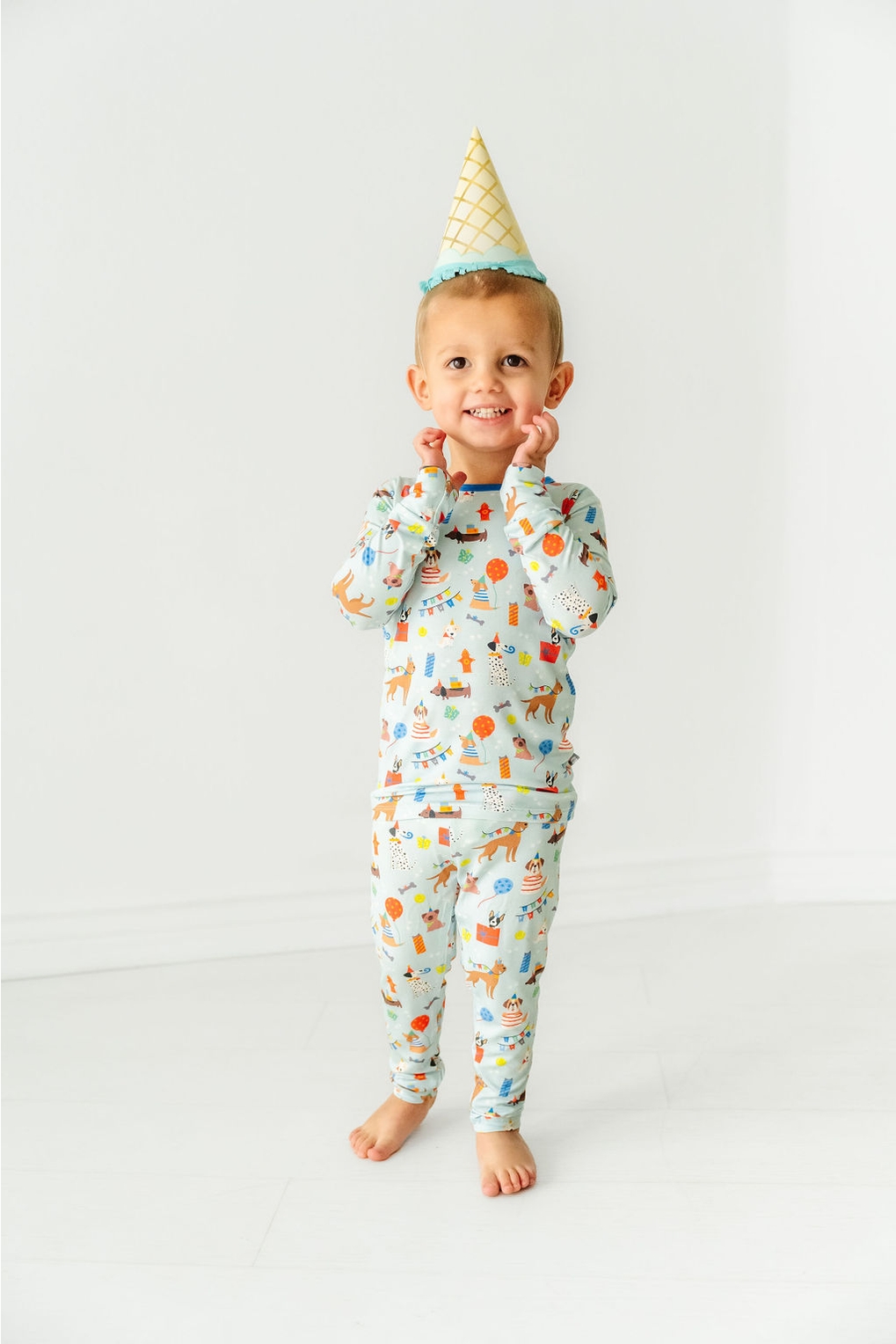 Macaron + Me Two Piece Long Sleeve Ocean Stripes Jammies Bamboo Pajamas Set  - SnapdragonsBaby