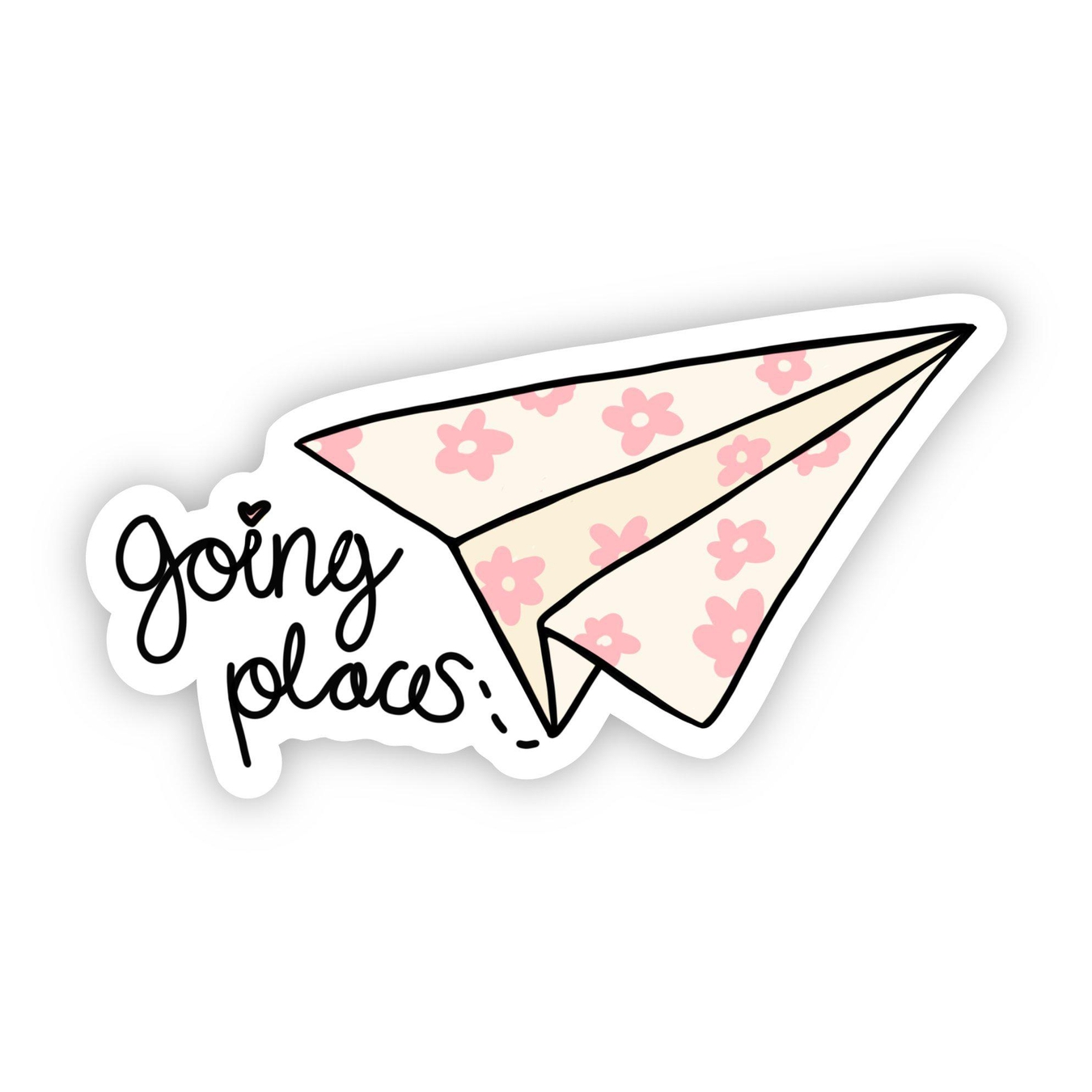 Big Moods Going Places Paper Airplane Sticker