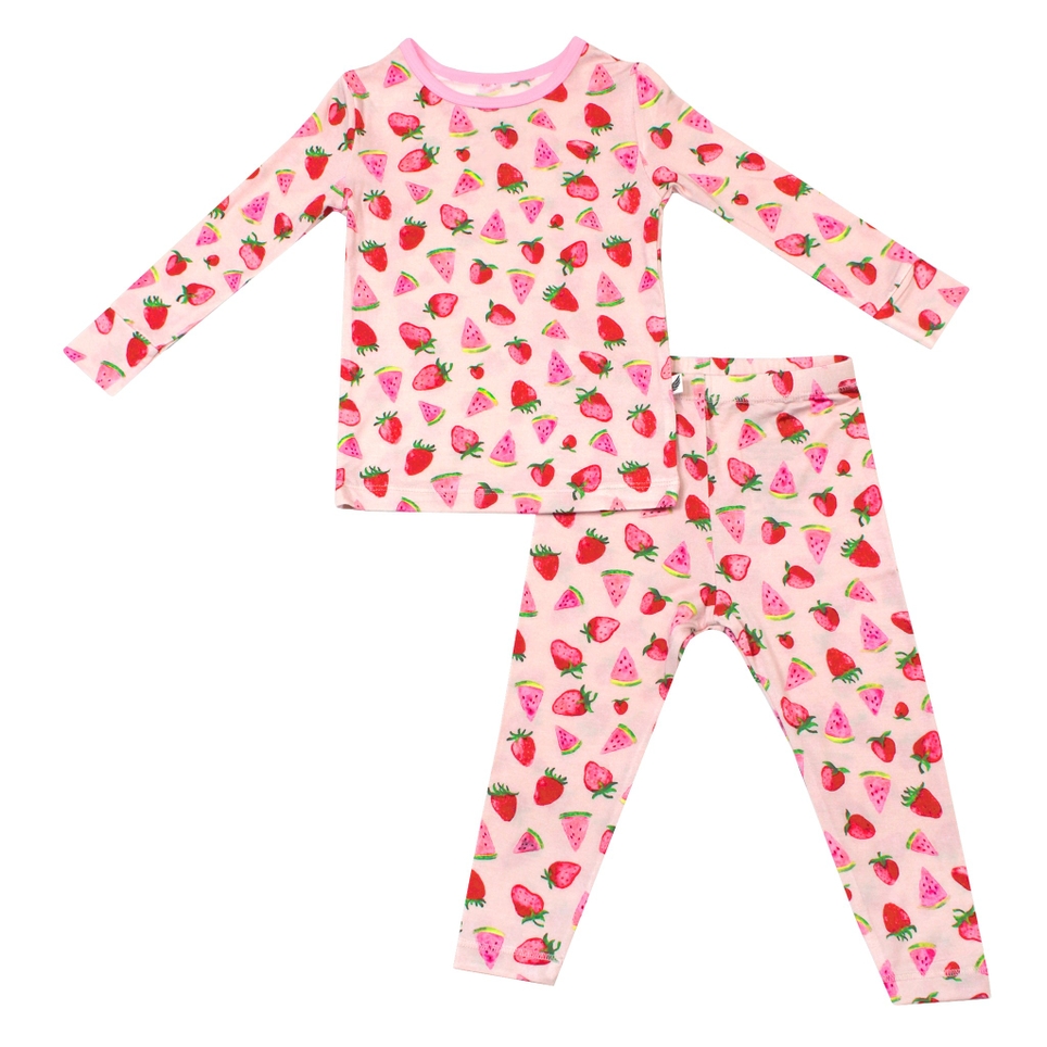 Free Birdees Sun-Kissed Berry Melon Bamboo Viscose Long Sleeve Pajama Set