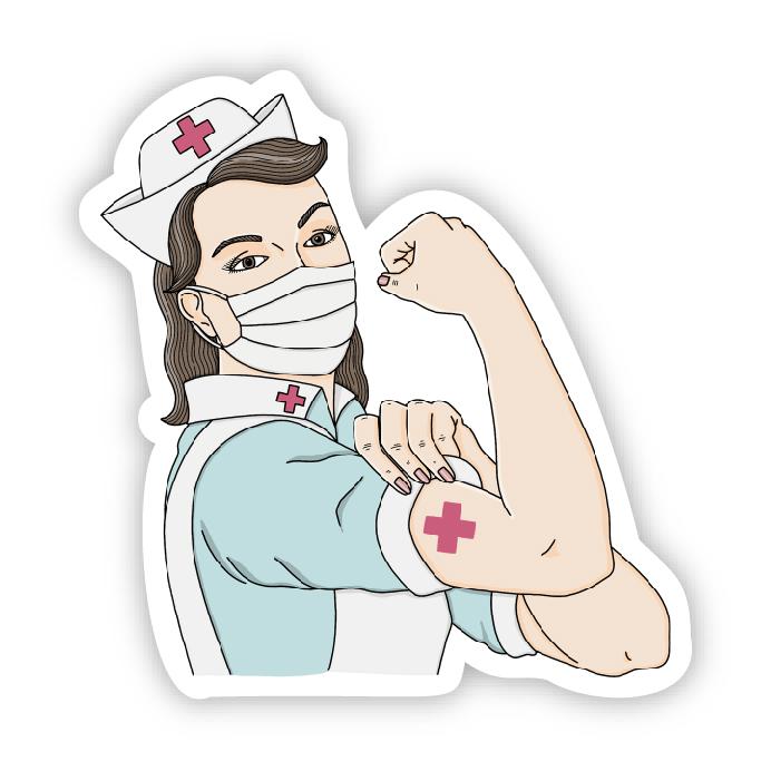 Big Moods Rosie the Riveter Nurse Sticker