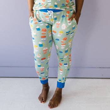 Aqua I Love You A Latte Women's Bamboo Viscose Pajama Set from Little Sleepies Aqua I Love You A Latte Women's Bamboo Viscose Pajama Set from Little Sleepies